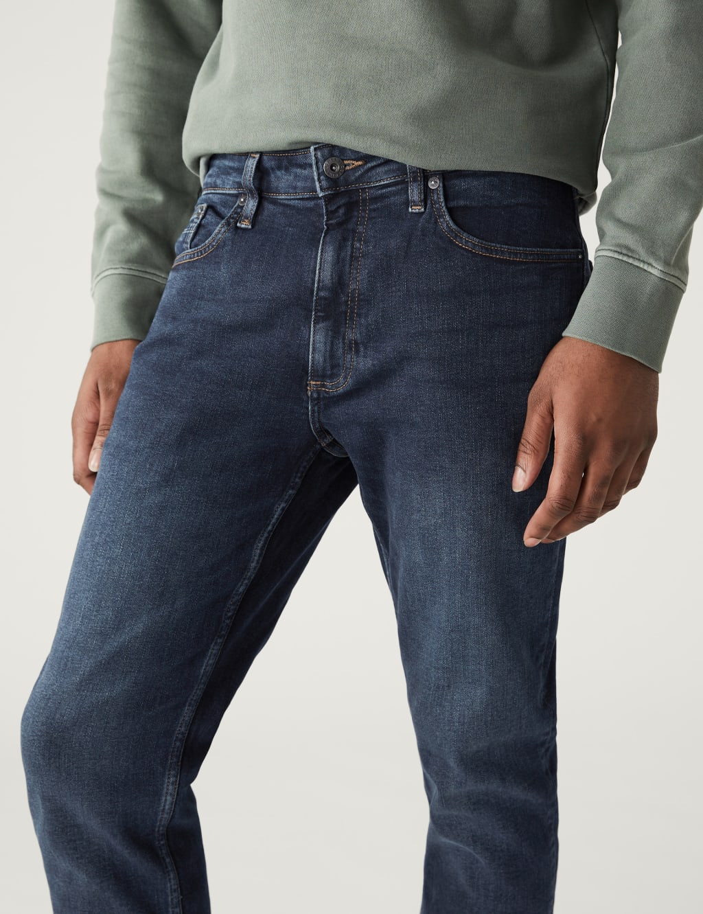Slim Fit Vintage Wash Stretch Jeans image 4