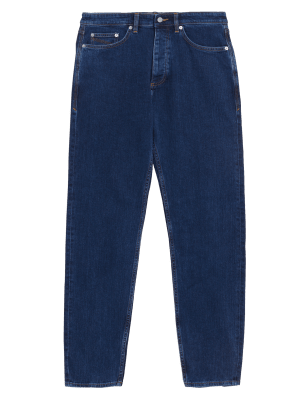 

M&S Originals Jeans tapered ajustados de algodón recicladoMens - Medium Blue, Medium Blue