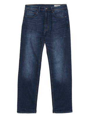 

Mens M&S Collection Gerade geschnittene Stretchjeans im authentischen Look - Dark Blue, Dark Blue