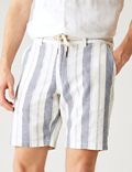 Linen Rich Striped Chino Shorts