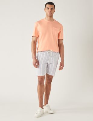 Linen Rich Half-Elasticated Waist Shorts
