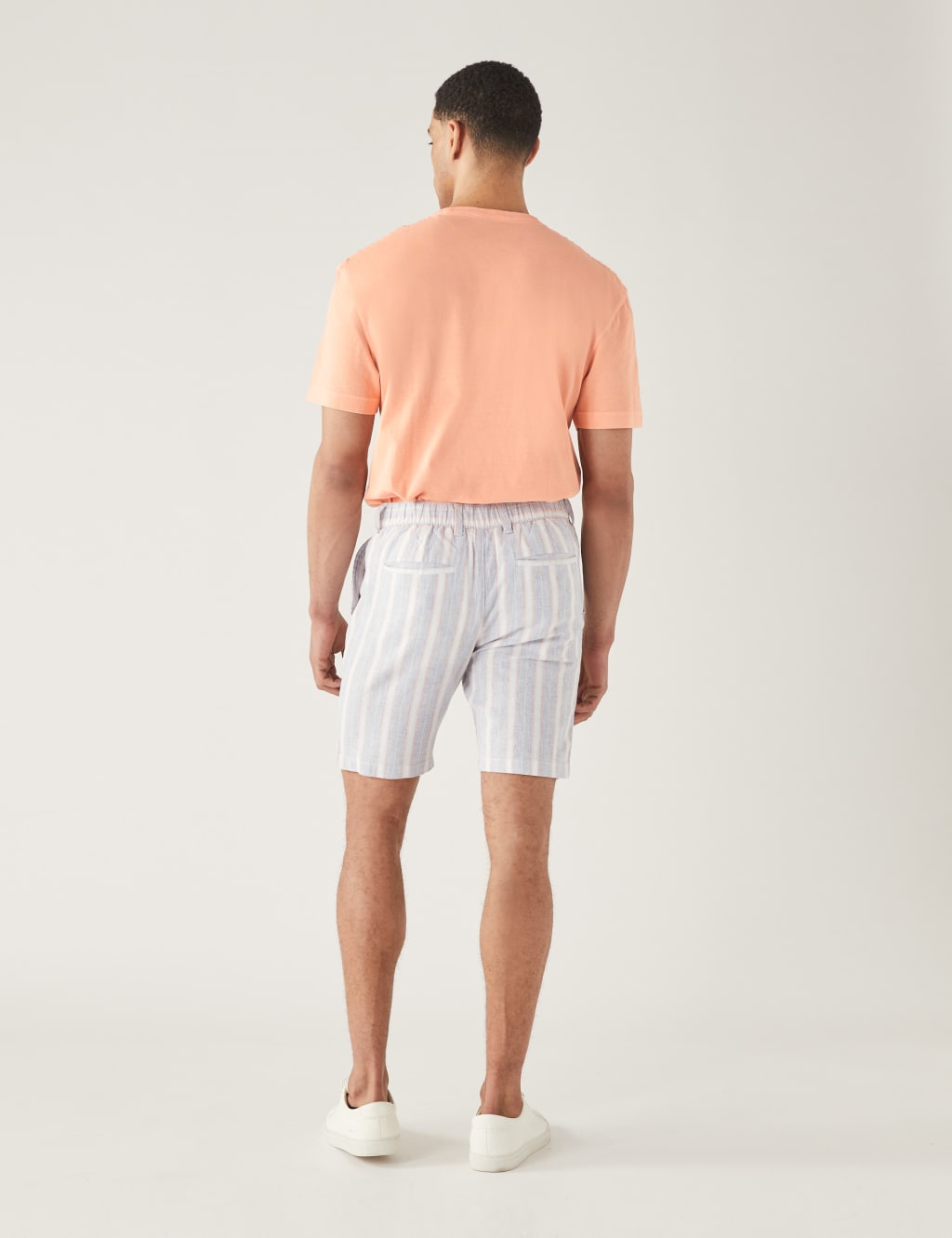Linen Rich Half-Elasticated Waist Shorts image 5