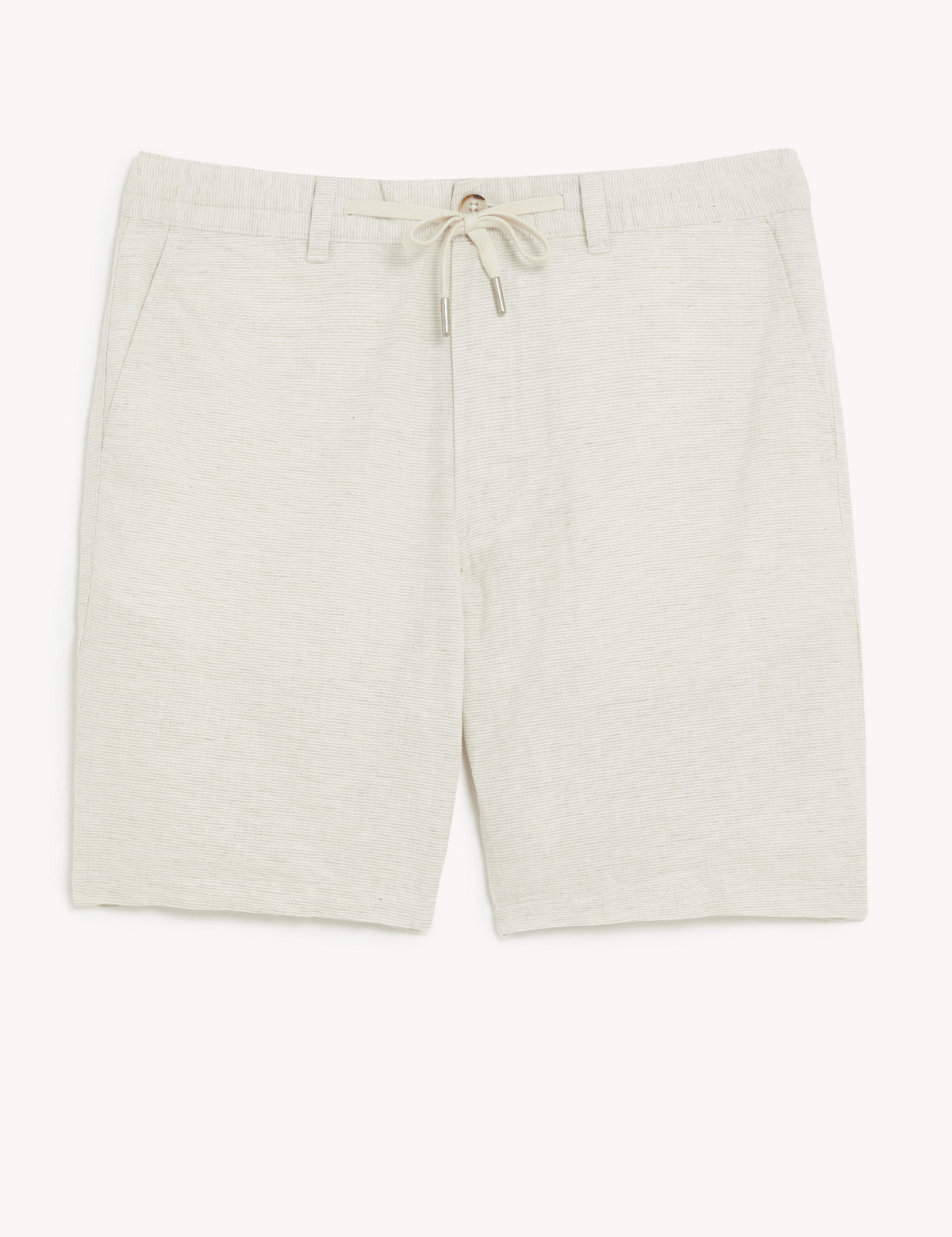 Linen Blend Half-Elasticated Waist Shorts