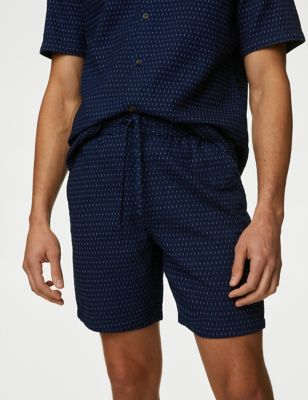 M&S Men's Pure Cotton Elasticated Waist Shorts - XXL - Indigo, Indigo