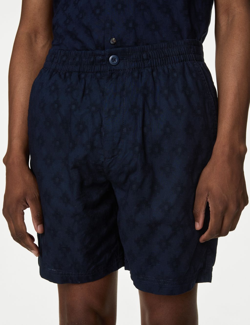 Pure Cotton Elasticated Waist Jacquard Shorts