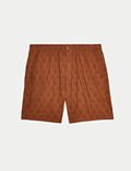 Jacquard-Shorts aus reiner Baumwolle mit elastischem Bund