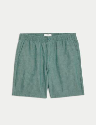 

Mens M&S Collection Pure Cotton Elasticated Waist Shorts - Green, Green
