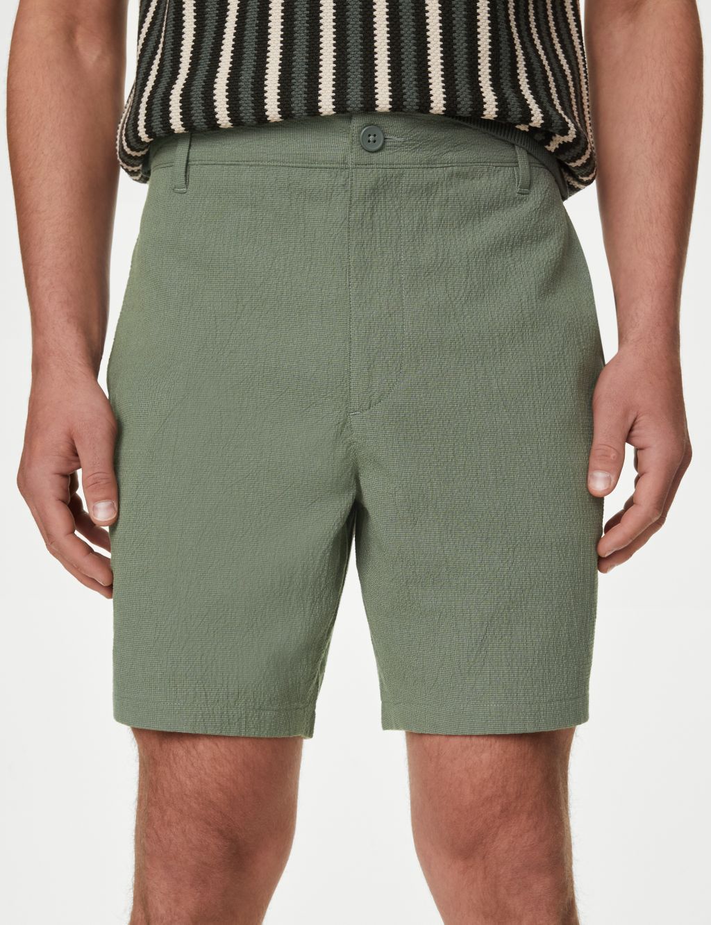 Cotton Rich Seersucker Shorts