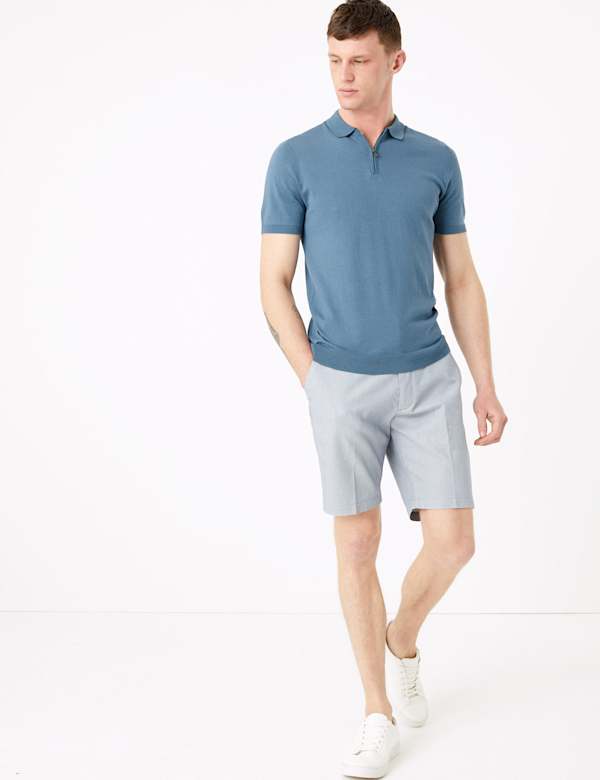 Stretch Textured Chino Shorts