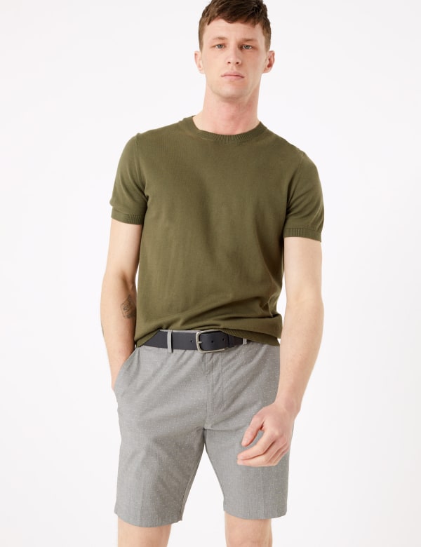 Stretch Textured Chino Shorts