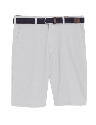 

Mens M&S Collection Belted Striped Chino Shorts - Natural Mix, Natural Mix