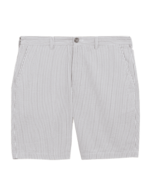 

Mens M&S Collection Pure Cotton Seersucker Striped Chino Shorts - Ecru, Ecru