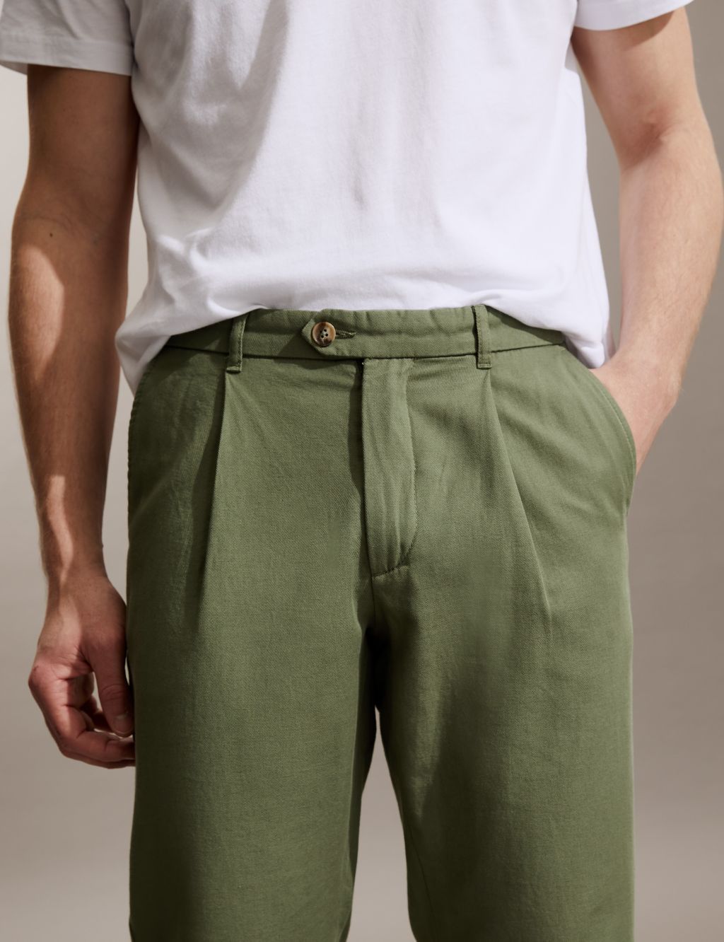 Tapered Fit Single Pleat Trousers image 3