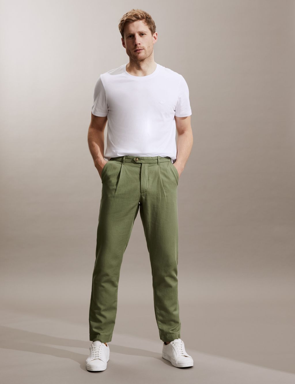 Tapered Fit Single Pleat Trousers image 4