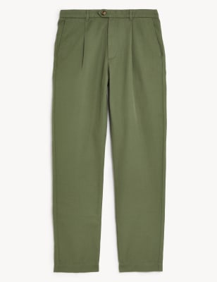 Tapered Fit Single Pleat Trousers