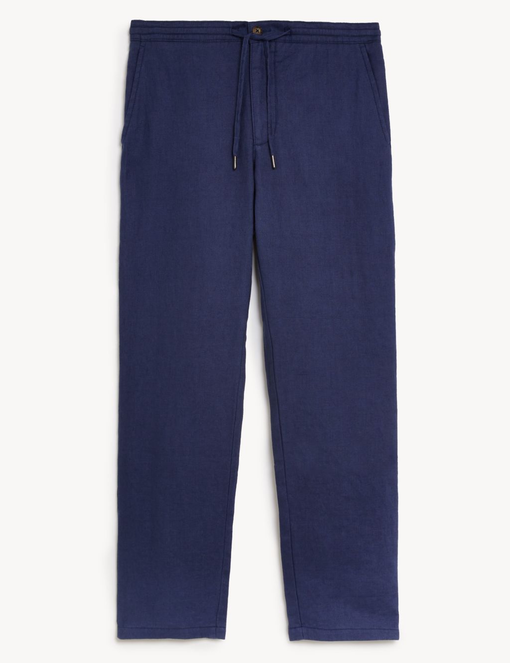 Tapered Fit Pure Linen Drawstring Trousers image 2