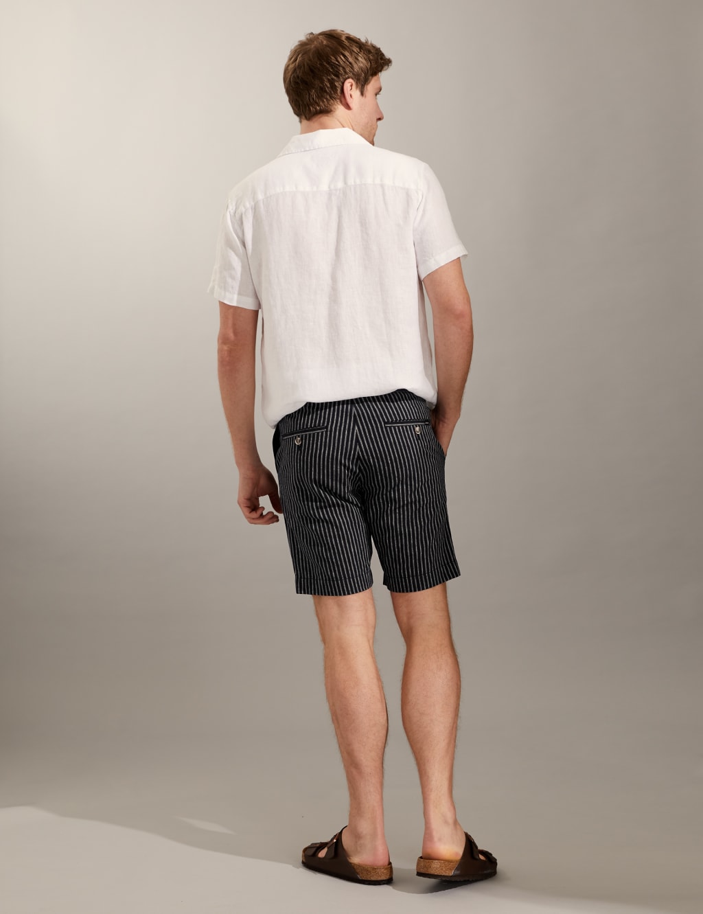 Linen Rich Pinstripe Shorts image 5