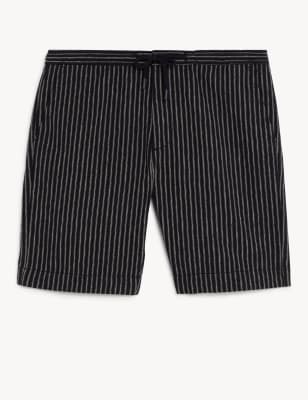 Linen Rich Pinstripe Shorts