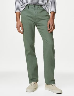 M&S Mens Straight Fit Tea Dyed Stretch Jean - 3029 - Sage, Sage,Blue,Grey,Natural