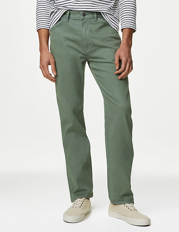 Barvené strečové džíny rovného střihu - CZ