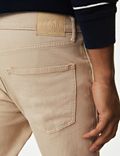 Theekleurige jeans van gerecycled katoen met slanke pasvorm