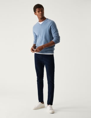 

Mens M&S Collection Eng geschnittene Jeans mit Teefärbung und Stretch-Anteil - Blue, Blue