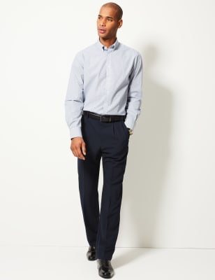 Pantalon coupe standard &agrave; pli unique