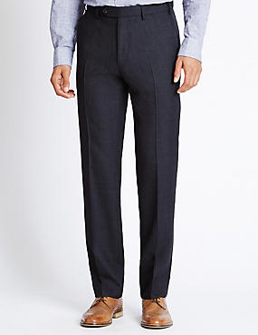 Wool Blend Supercrease™ Flat Front Trousers with Stormwear™