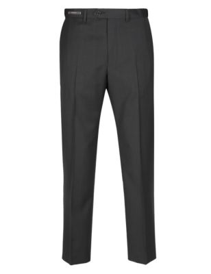 Supercrease™ Active Waist Flat Front Trousers with Wool | M&S ...