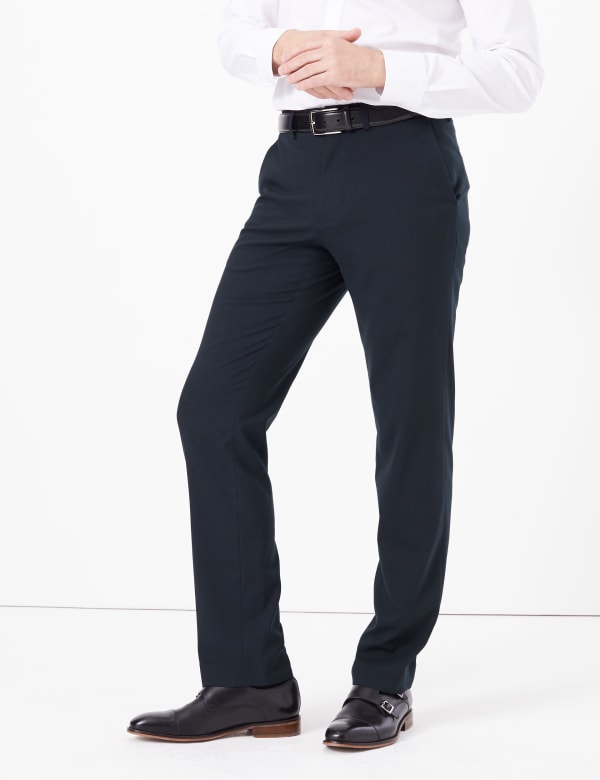 Big & Tall Regular Fit Wool Blend Trousers