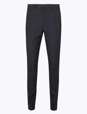 skinny fit checked trousers