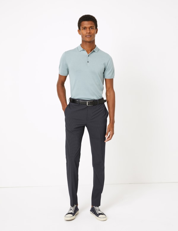 Skinny Fit Microcheck Trousers