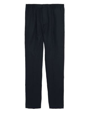 

Mens Autograph Straight Fit Linen Blend Chinos - Black, Black