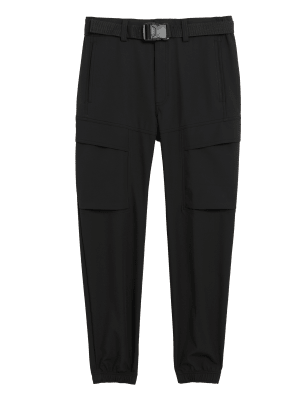 

Mens M&S Collection Belted Technical Trekking Trousers - Black, Black