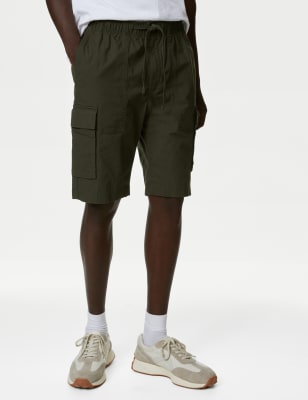 

Mens M&S Collection Elasticated Waist Ripstop Cargo Shorts - Khaki, Khaki