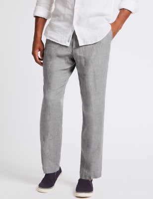 Mens gray deals linen pants