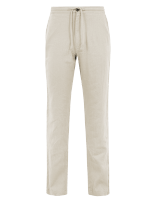 

Mens M&S Collection Hose aus Leinen mit normaler Passform - Stone, Stone