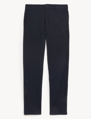 

Mens M&S Collection nRegular Fit Linen Rich Chino Trousers - Dark Navy, Dark Navy