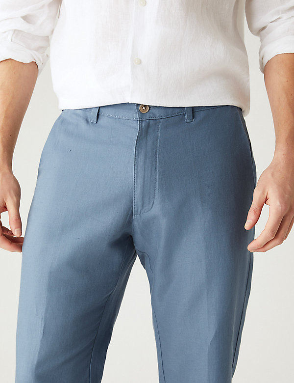 Regular Fit Linen Blend Trousers - LK