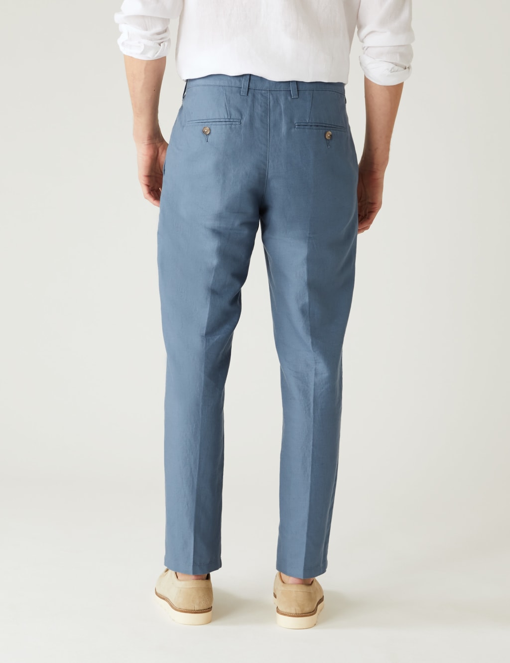 Regular Fit Linen Blend Trousers image 4