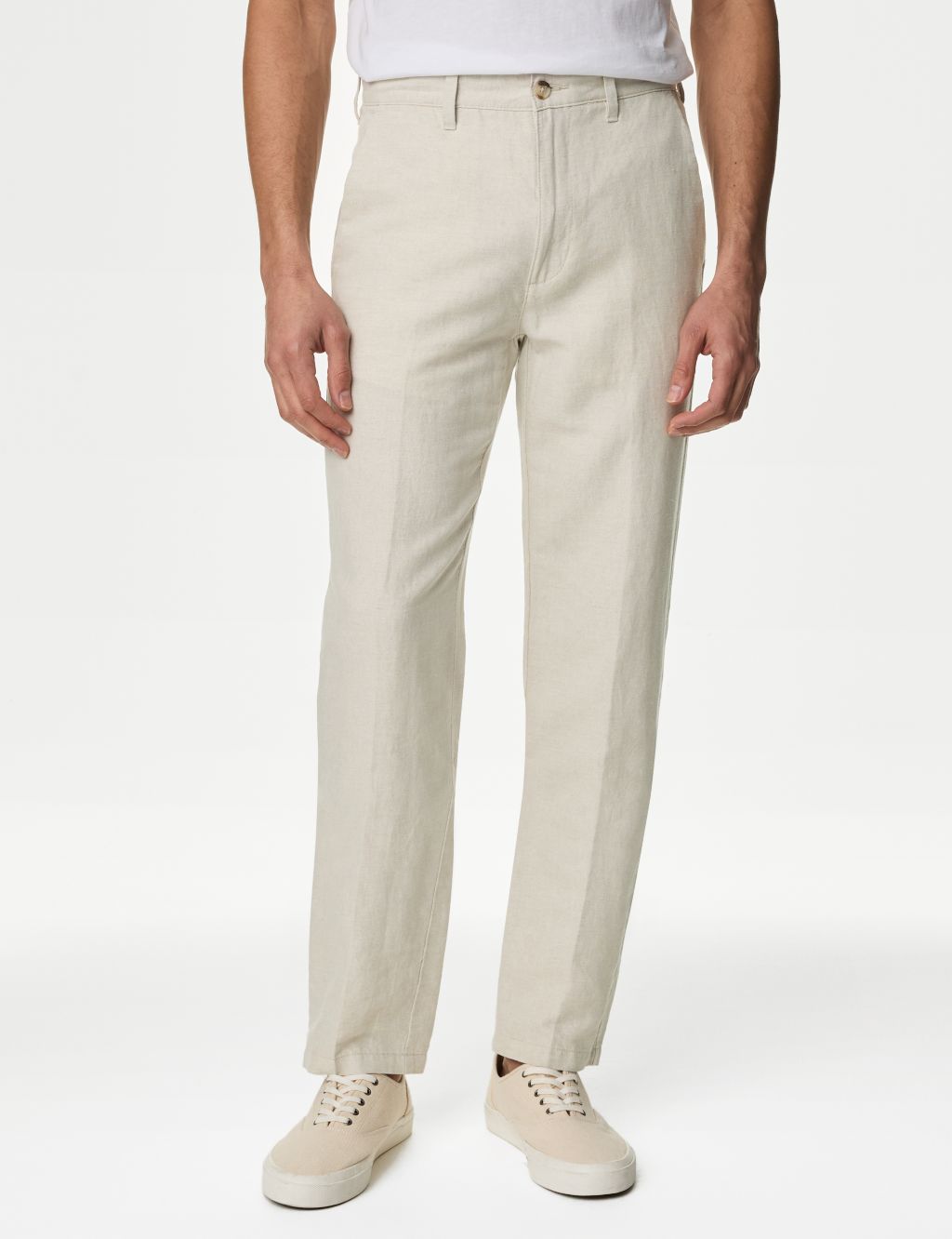 Regular Fit Linen Blend Trousers image 1