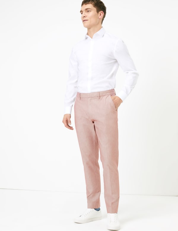 Pink Men S Casual Trousers Smart Casual Trousers M S