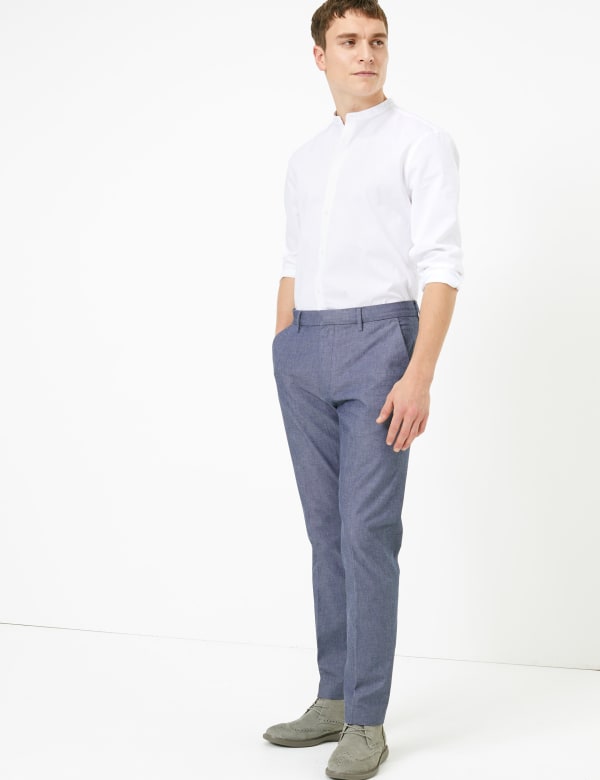 Slim Fit Textured Stretch Chinos