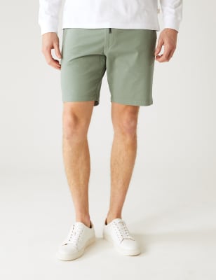 

Mens M&S Collection Shorts mit elastischem Bund und Stretch - Sage, Sage