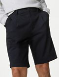 Chino-Shorts mit Stretchanteil und Bundfalte
