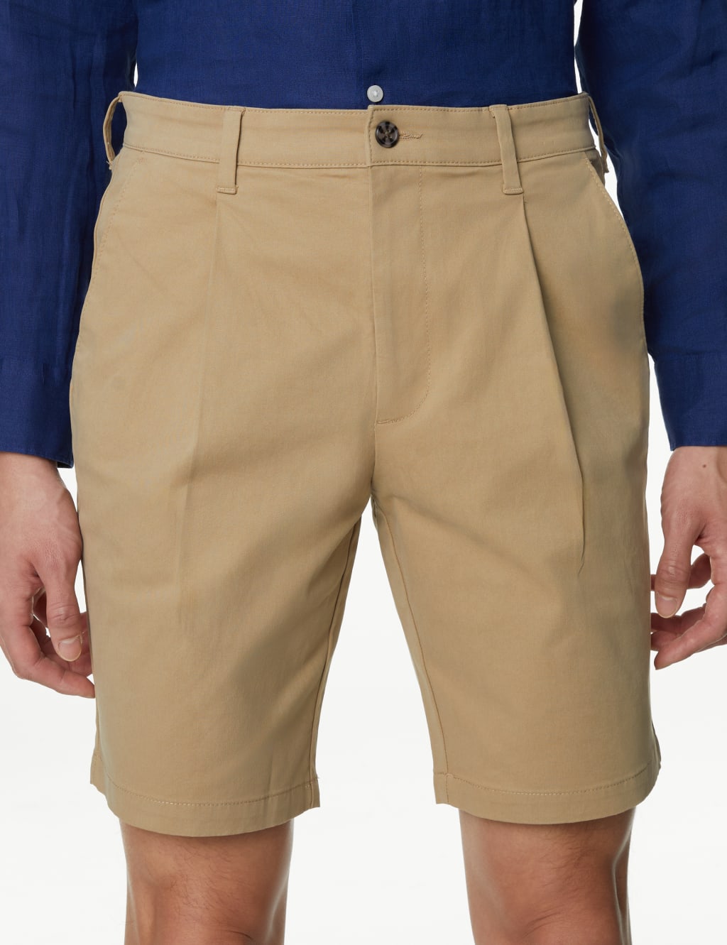 Only & Sons jersey cargo shorts in beige