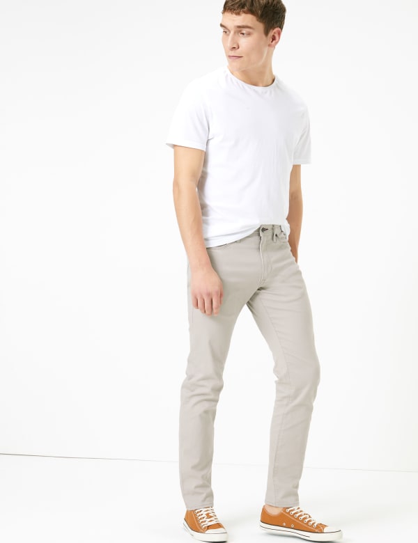 Flat Front Men S Casual Trousers Smart Casual Trousers M S