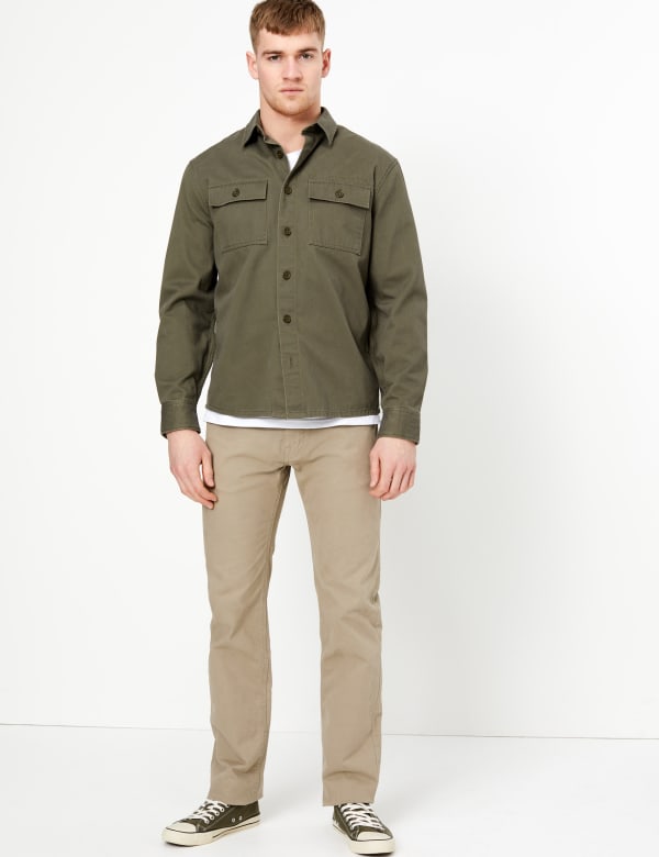 Straight Fit 5 Pocket Stretch Trousers