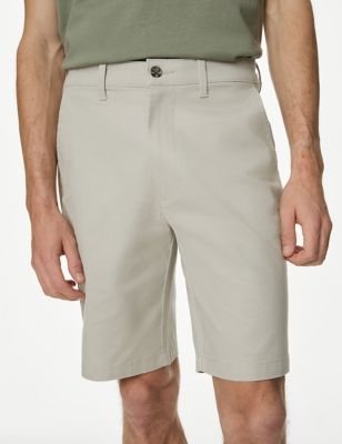 

Mens M&S Collection Stretch Chino Shorts - Light Stone, Light Stone