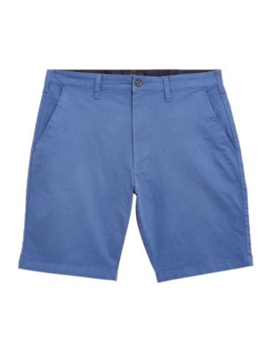 Mens M&S Collection Stretch Chino Shorts - Mid Blue